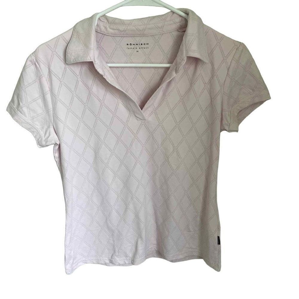Rohnisch Pale Baby Light Pink‎ Golf Polo Polyamide Elsatane Size M